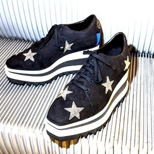 Stella McCartney Elyse 37 7 black faux suede